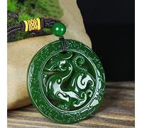 YZDKJ Chinesische Grüne Jade Antike Drache Anhänger - Glücklicher Exorcise Böse Girren Amulett - Feine Schmuck (Gem Color: Green)