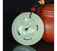 YZDKJ Chinesische grüne Jade antike Drache Jade anhänger schmuck glücklicher exorcise böse girren amulett Jade anhänger Jade feine schmuck (Gem Color : White)