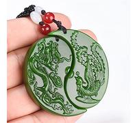 YZDKJ Chinesische grüne Jade Dragon Phoenix Jade Anhänger Schmuck Glückliche Auspicious Amulett Jade Halskette Anhänger Jade Fine Schmuck (Gem Color : Dragon Phoenix)
