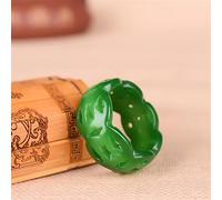 YZDKJ Echte grüne Jade Ringe Geschnitzte Marke Ring Jade Steine for Männer Jades Stone Smaragd Jadeite Ring Freundin Mom Geschenke (Gem Color : 19mm)