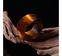 YZDKJ Jade Ring Natürliche Tigerauge Augen Stein Ring Schmuck Glücklicher Glücklicher Frieden Amulett Herren und Frauen Fine Schmuck Jade Ring (Gem Color : Wide Diameter19-20mm)