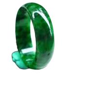 YZDKJ Jade Ring Natürlicher Burmese Jadeite Ring Schmuck Fine Schmuck Trockene Blüte Grüner Fingerring Smaragd Herren- und Damenring (Gem Color : Inner Diameter 18 mm)