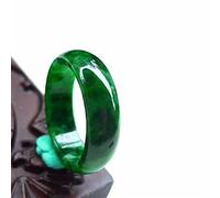 YZDKJ Jade Ring Natürlicher Burmese Jadeite Ring Schmuck Fine Schmuck Trockene Blüte Grüner Fingerring Smaragd Herren- und Damenring (Gem Color : Inner Diameter 17 mm)