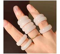 YZDKJ Jade Ring Weiße Jade Ring Männer und Frauen Paar Ring (Size : 18mm)