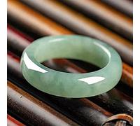 YZDKJ Klassischer natürlicher Jade-Ring, einfacher Jade-Ring, Frauenparty-Hochzeitsschmuck-Geschenk (Metal Color : Random 16-20mm)