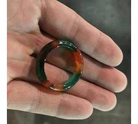 YZDKJ Natürliche Farbe Achat Jade Ring Schmuck Glück Glückliche Auge Amulett Frau Mann Jade Fine Schmuck Jade Ringe Geschenk Schmuck (Gem Color : 19-21 mm)