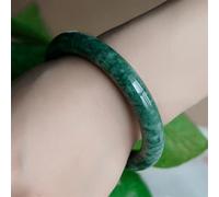 YZDKJ Natürliche Grade A Runde Smaragd Grüne Jade Armbänder Armreifen for Frauen Hand Geschnitzte Armreif Dame Girl Fine Schmuck (Gem Color : 58-59mm)