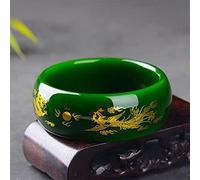 YZDKJ Natürliche Jade Bangle White Armband Handgeschnitzte Dame Schmuck Mode Accessoires Für Frauen Runde Charm Armreif Mit Kiste 56-67mm (Gem Color : 1, Metal Color : 65-67mm)