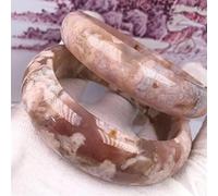 YZDKJ Natürliche Kirschblüte Achat Armreif Handmade Natürliche Kristall Jade Armreif Armband Frauen Charme Schmuck Geschenk (Metal Color : 54-55mm)