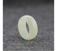 YZDKJ Natürliche weiße Jade Ring Männer Frauen Feine Schmuck Xinjiang Hetian Suet Jades Stein Paar Ehering Ringe Geschenke Für Damen (Gem Color : Inner Diameter 20mm)