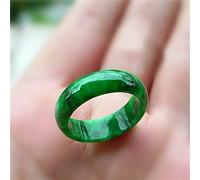 YZDKJ Natürlicher grüner Jade Ring für Frauen Männer Emerald Ring Naturstein Jade Jadeite Jade Schmuck Nickel Frauen (Gem Color : Green, Ring Size : 10)