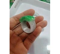 YZDKJ Natürlicher grüner Jade Ring Handgeschnitzte Jadeeite Jade Frauen Männer Ringe Natürlicher Stein Echt Jade Schmuck Jade Geschenk Schmuck (Ring Size : 11.5)