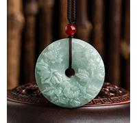 YZDKJ Natürlicher Myanmar Eine Jadeite Blumen Blüte, Reichtum und Sicherheit Schnalle Eisjade Anhänger