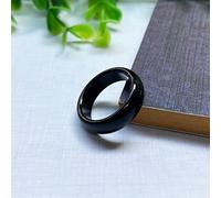 YZDKJ Natürlicher Ring Multicolor Black Green Rote Achate Erstellt Kreis Naturstein Finger Ringe Charms (Main Stone Color : Black, Ring Size : 18mm)