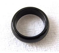 YZDKJ Natürlicher schwarzer Onyx-handgeschnitzter Bandring (Ring Size : 11)
