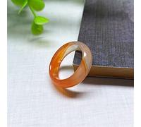 YZDKJ Natürlicher Stein Ring Charme Runde Natürliche Agate Fingerringe Für Frauen Mädchen Schmuck Hohe Qualität Hochzeitsbänder (Main Stone Color : Orange, Ring Size : 18mm)