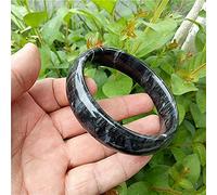 YZDKJ Natürliches schwarzes Armband handgeschnitzt breites Jade Armband Mode Boutique schmuck männer und Frauen schwarz Jade Armband (Gem Color : 54-56)