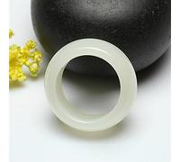 YZDKJ Schmuck natürlicher Xinjiang Hetian Jade Ring männlich und weibliche Paare weiße Jade Samenmaterial Ring Finger breite Version (Size : 20mm)