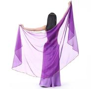 YZDMDM 250 x 120 cm Bauchtanz Schal Bauchtanz-Schleier Halbrund Chiffon Kopftuch Bauchtanz Seidentuch professionelle Tänzerin (Violett)