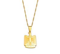 YZyizhen Ägypten Adler Anhänger Halskette - Land Symbol Ägypter Ethnischer Stil Hip-Hop Charme Dünne Kette Patriotischer Zierlicher Schmuck, Damen Herren Mädchen Unisex Geschenke,Gelb,Einheitsgröße