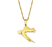 YZyizhen Halskette Mit Anhänger Aus Kroatien Mit Umrisskarte - Name des Landes, Städte, Ethnischer Stil, Dünne Kette, Patriotischer, Zierlicher Schmuck, Hip-Hop-Frauen Herren Mädchen, Unisex-Geschenk