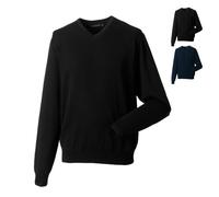 Z710 Russell Collection Herren Strick Pullover mit V-Ausschnitt Black 3XL