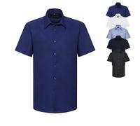 Z923 Russell Collection Kurzärmeliges Oxford Hemd Bright Royal XXL (45/46)