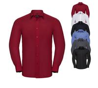 Z924 Russell Collection Langärmeliges Popeline Hemd Classic Red 4XL (49/50)