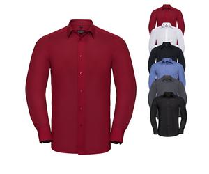 Z924 Russell Collection Langärmeliges Popeline Hemd Corporate Blue M (39/40)