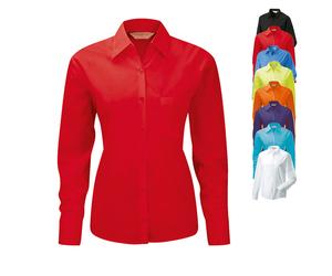 Z934F Russell Collection Langarm Popeline-Bluse French Navy 4XL