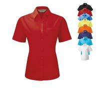 Z935F Russell Collection Kurzarm Popeline-Bluse White 3XL