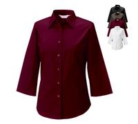 Z946F Russell Collection Damen STRETCHY Bluse 3/4-Arm White XL