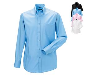 Z956 Russell Collection Bügelfreies langärmeliges Herrenhemd Black XL (43/44)