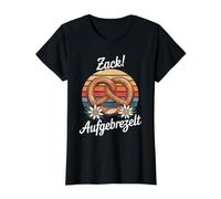Zack Aufgebrezelt Brezel Blumen Edelweiß Preisgünstiges Grafik-T-Shirt, Damen, Schwarz, M