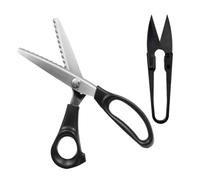 Zackenschere Gezahnt, Zickzackschere Aus Edelstahl, Mit Kreuzstich U-Scissors, Stoff Zackenschere Gezahnt, Profi Zick Zack Schere Stoff Set, Komfortgriffe Gehandhabt