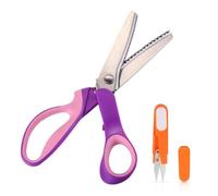 Zackenschere Stoffschere JTENG Wellen Zacken Zick zack schere Edelstahl Rostfrei Schere Schneiderschere Zickzackschere mit Komfortgriffen für Hobbyschneider, basteln