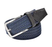 ZacLAy Blauer elastischer Stretch-Taillengürtel für Herren, Canvas-Stretch, geflochtener, elastischer, gewebter Ledergürtel, 3,8cm breit, Metall-Stretchgürtel für Herren, Grau Blau