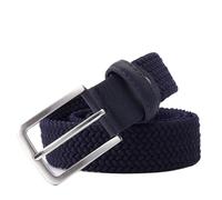 ZacLAy Blauer elastischer Stretch-Taillengürtel für Herren, Canvas-Stretch, geflochtener, elastischer, gewebter Ledergürtel, 3,8cm breit, Metall-Stretchgürtel für Herren, Marine