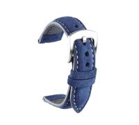 ZacLAy Wildleder-Armband, handgefertigt, Retro-Uhrenarmband, Schnellverschluss, Ersatzuhr, 18mm, 19mm, 20mm, 22mm, Dunkelblau, 20mm