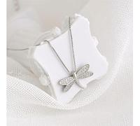 ZAGZIG 925 Sterling Silber Kristall Libelle Charm Halsketten Anhänger Choker Statement Halskette Für Frauen Party Schmuck Geschenk