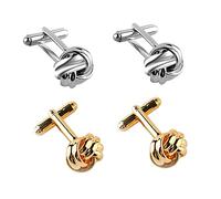 ZAHD 2 Paar Personalisierte Knoten Männer Manschettenknöpfe Knoten Manschettenknöpfe Einzigartig Geschenk Klassisch Knoten Manschettenknöpfe für Festival Geburtstag Weihnachten Geschenk Tanzparty