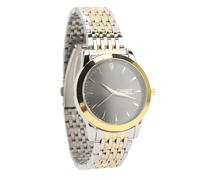 ZAICOLER Quarz-Herrenuhr, Business-Form-Design, Dual-Datum, Leuchtende Kleideruhr, Edelstahlarmbanduhr für Herren, Stilvoller Klassiker (Goldschwarz)