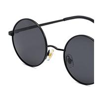 ZAICOLER Runde Retro-Sonnenbrille, Polarisierte Schutz-Sonnenbrille, Klassische Modische Brille mit Schwarzem Rahmen, Graue Linse, Ideal für Männer, Frauen, Unisex, Outdoor-Aktivitäten