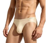 ZAIGELUO Slip Herren Weich Unterhosen Männer Atmungsaktive Eisseide Silk Briefs Nahtlos Low Rise Unterwäsche 3XL Aprikose