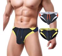 ZAIGGUT Badehose Bikini-Slip mit Kordelzug Low Rise Strand Badeanzüge, 2 Multic*3, Medium