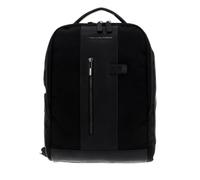 Piquadro Brief 2 Laptoprucksack 15,6" aus rezykliertem Stoff mit iPad Schwarz