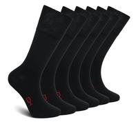 ZAKASA Baumwolle Business Socken Herren: Anzug Socken Männer mit Geschenkbox Atmungsaktive Ohne Gummibund Nahtlose für Büro Freizeit Alltag EU 43-46 Schwarz 6 Paar