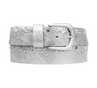 Zakatte • Damen Nietengürtel aus Kunstleder mit Strass und Sterne Strassgürtel Gürtel mit Nieten BS071 (Silber, 100 cm)