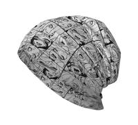 ZaKhs Lustige Ahegao Print Beanie Mütze Warme Winter Strickmütze Slouchy Fashion Beanie Cap für Damen Herren Schwarz, Schwarz , One size