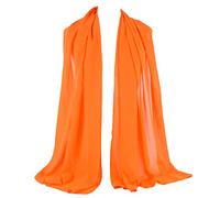ZAKIRA Damen Premium Chiffon Schal - Transparenter Modeschal, Weiche Elegante Stola für Alle Jahreszeiten (Orange)